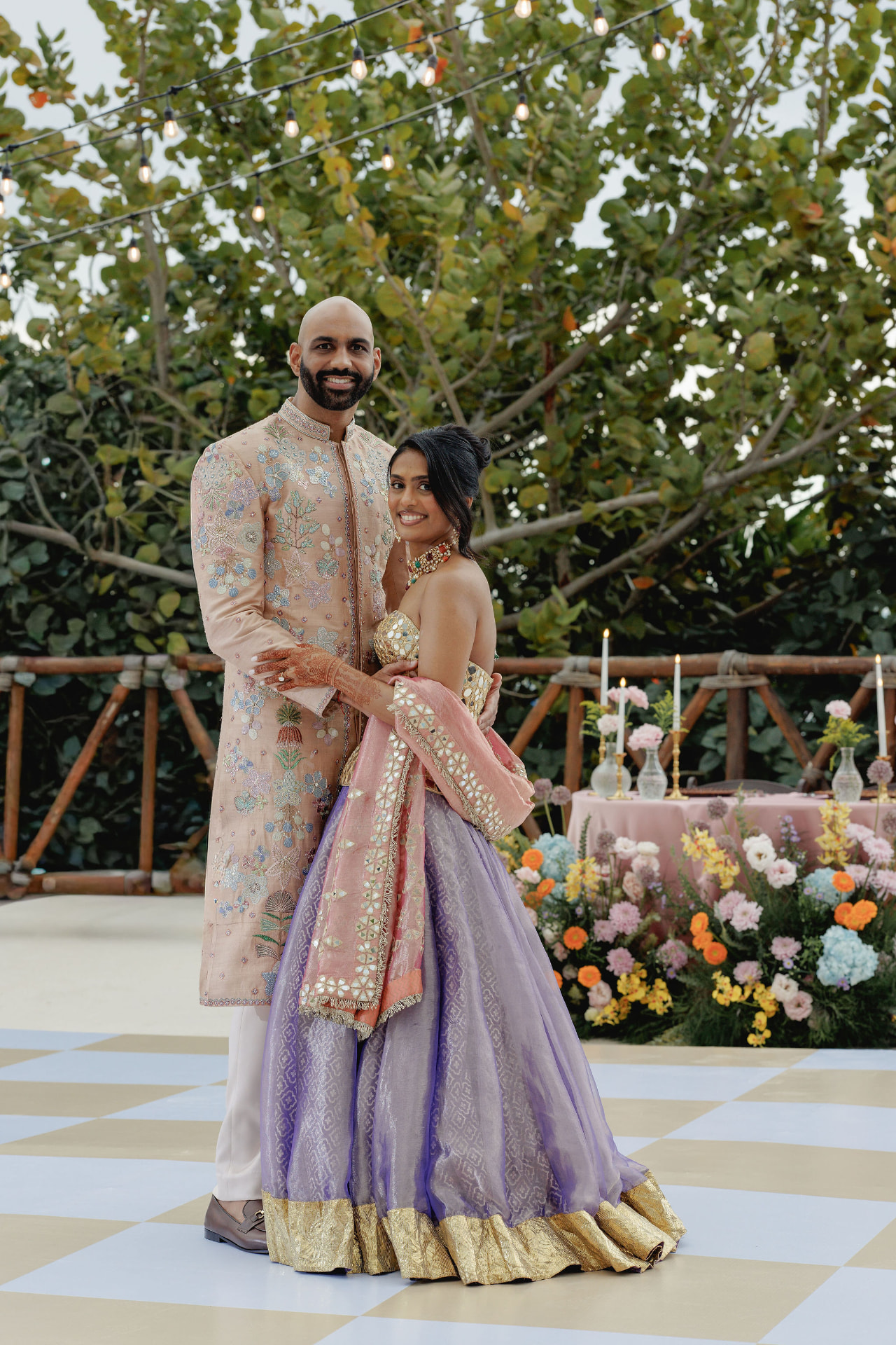 Shivam and Prarthi together at an outdoor celebration